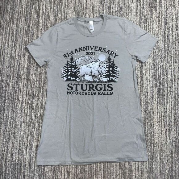 Sturgis 81st Anniversary Women Small Shirt Motorcycle Rally 2021 Buffalo Graphic - Picture 1 of 7